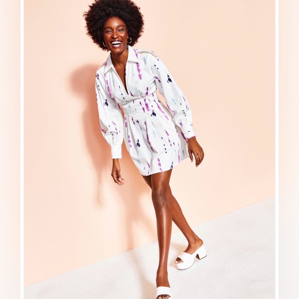 Royalty: Maluma Tie-Dyed Denim Shirtdress | Size 4 | Condition: New